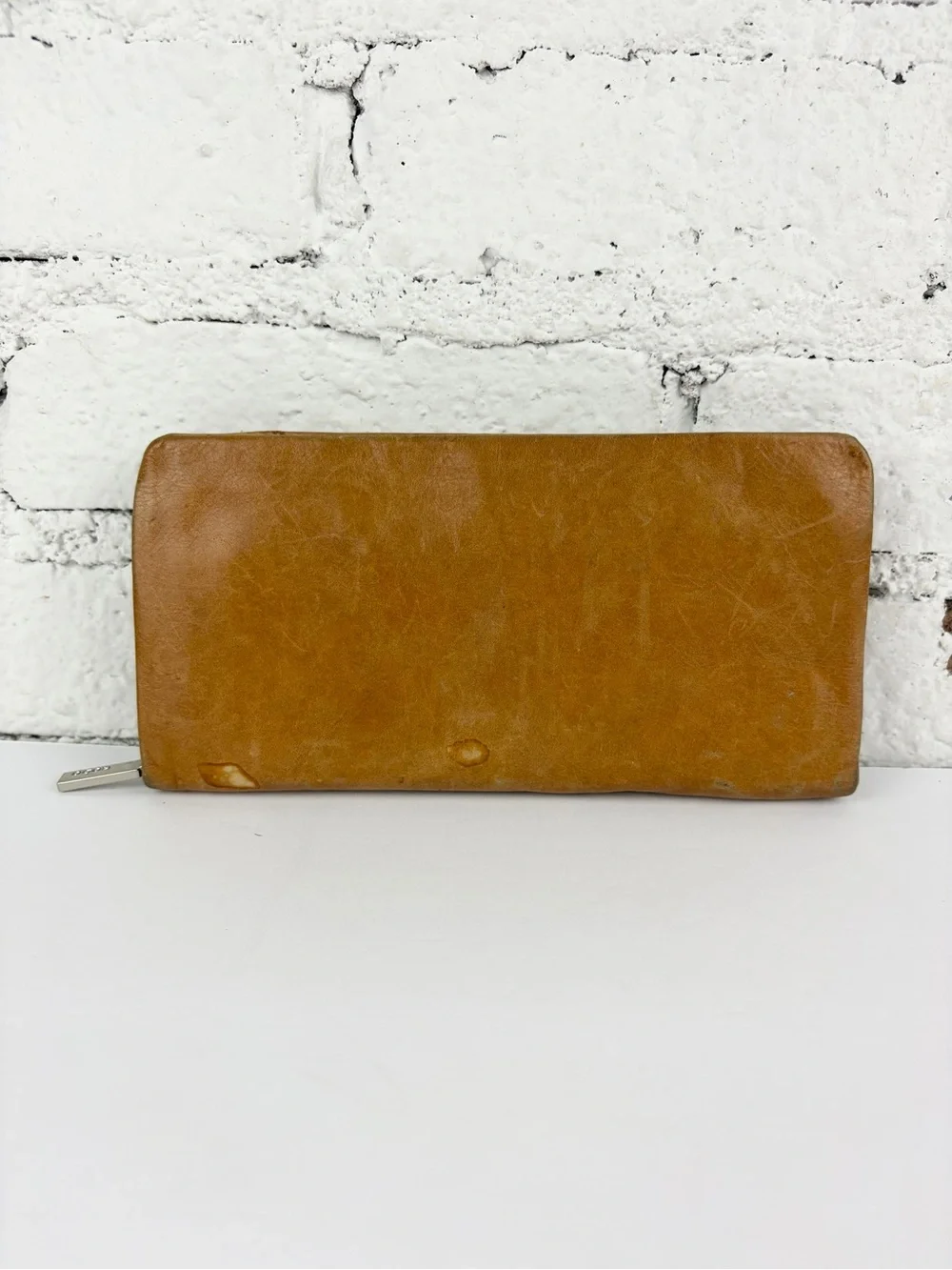 Hobo Eliza Carmel Brown Leather Zip Around Wallet